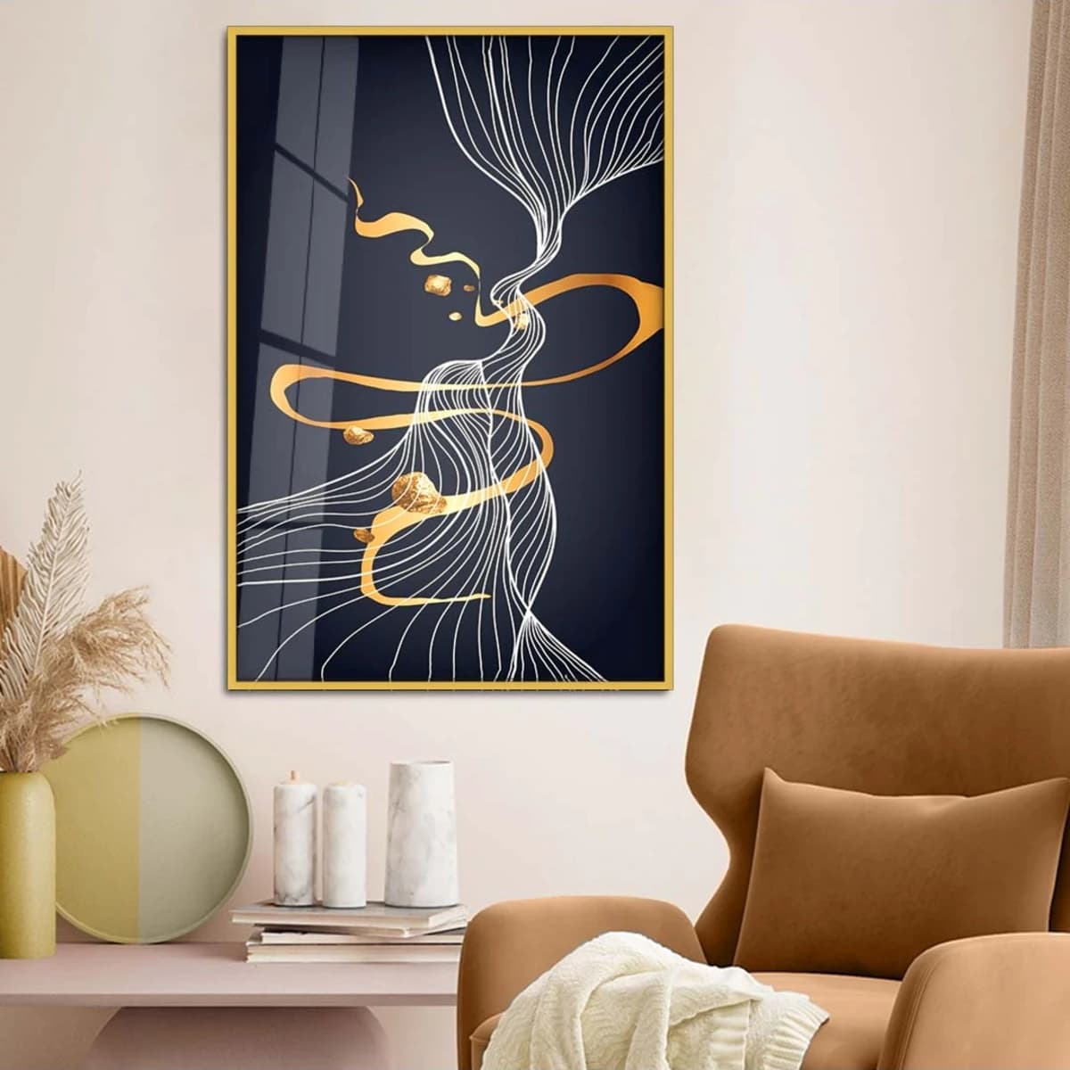Zevahir Home tekli çerçeveli cam duvar tablosu
